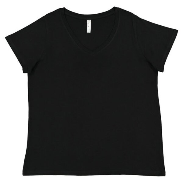 Ladies' Curvy V-Neck Fine Jersey T-Shirt Thumbnail