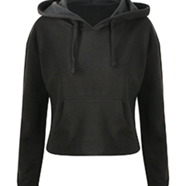 Ladies' Girlie Cropped Hooded Fleece with Pocket Thumbnail