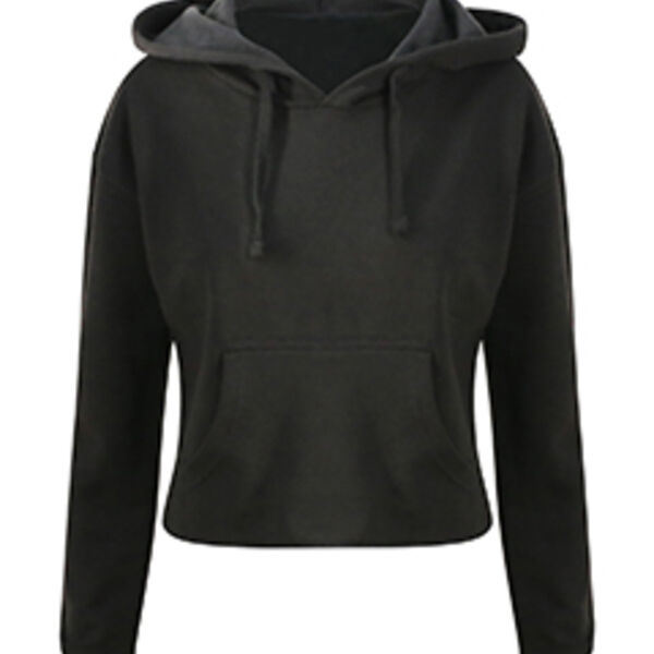 Ladies' Girlie Cropped Hooded Fleece with Pocket Thumbnail