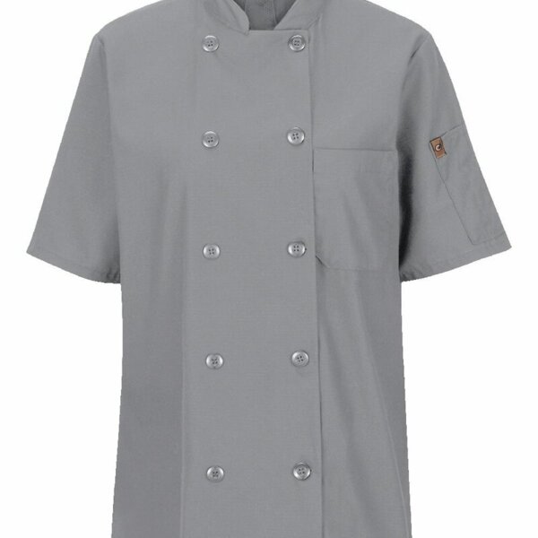 Women's Mimix™ Short Sleeve Chef Coat with OilBlok Thumbnail
