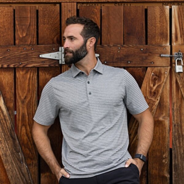 Cutter & Buck Forge Eco Heather Stripe Stretch Recycled Mens Big & Tall Polo Thumbnail