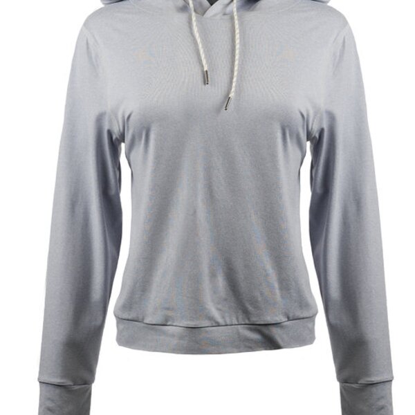 Ladies' Modest Crop Hooded Sweatshirt Thumbnail