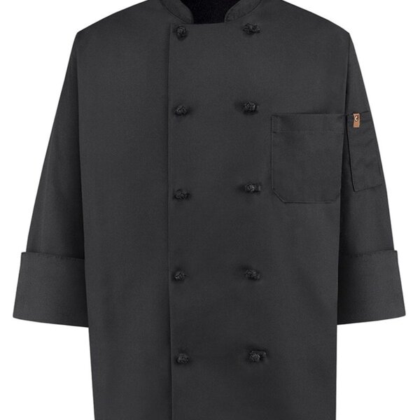 Black Knot Button Chef Coat Thumbnail