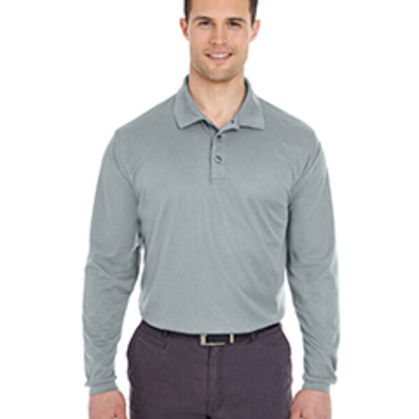 Adult Cool & Dry Long-Sleeve Mesh Piqué Polo Thumbnail