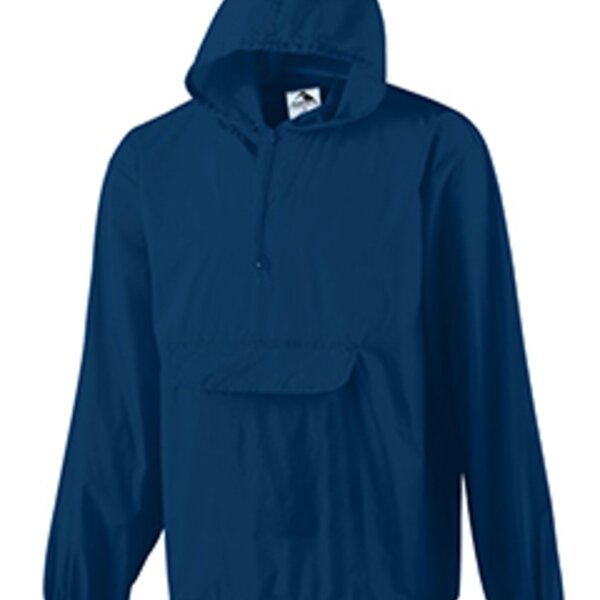 Hooded Nylon Half Zip Pullover Pouch Jacket Thumbnail