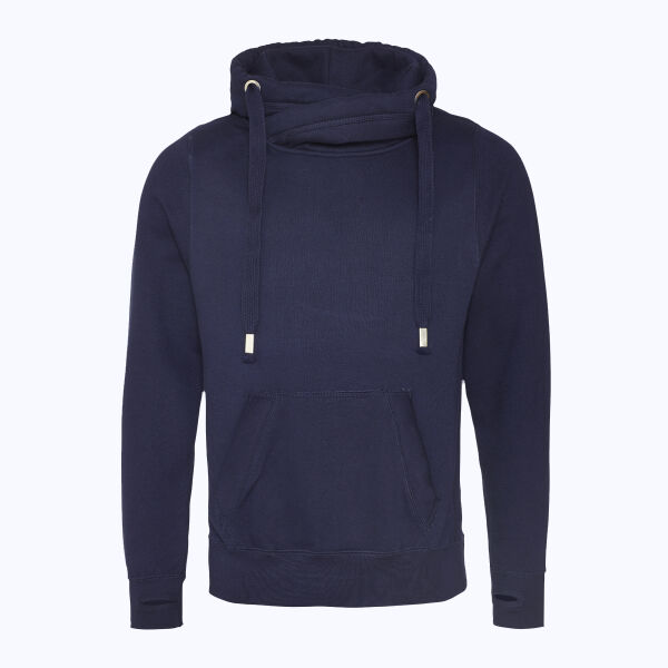 Men's Heavyweight Cross Over Neck Hooded Sweatshirt Thumbnail