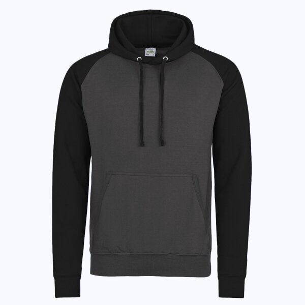 Adult Midweight Contrast Baseball Hooded Sweatshirt Thumbnail