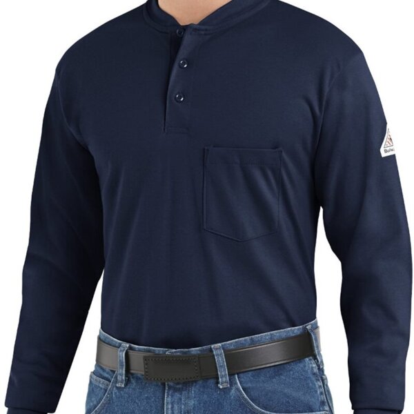 Men's Tall Long Sleeve Tagless Henley Shirt Thumbnail