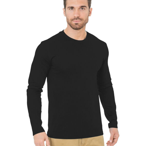 Unisex Fine Jersey Long-Sleeve Crew T-Shirt Thumbnail
