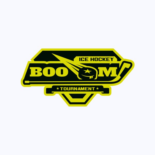 Boom Ice Hockey Tournament logo template Thumbnail