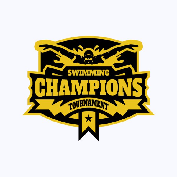 Champions Swimming Tournament logo template Thumbnail