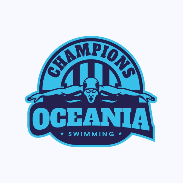 Oceania Champions Swimming logo template Thumbnail